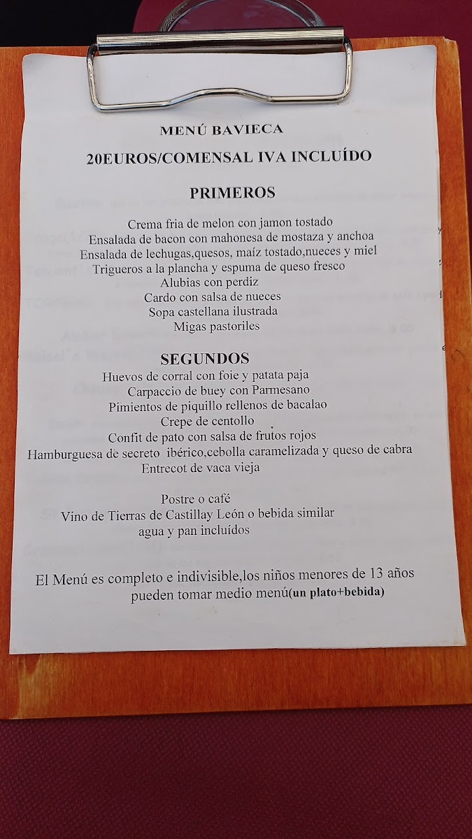 Menu Restaurante Bavieca-6